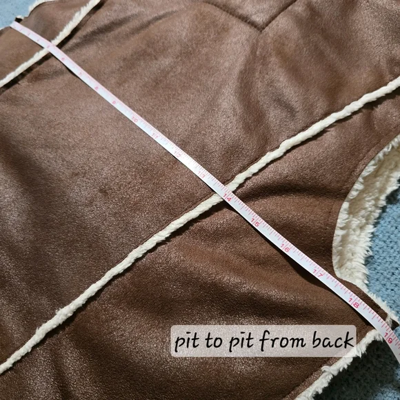 Me Jane | Large | Two Tone Faux Fur And Faux Suede Waterfall Vest - Picture 9 of 10